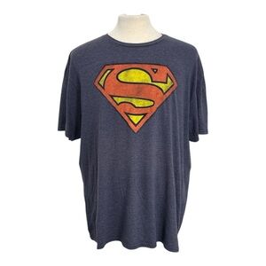 DC Comics Superman Men's XXL Blue Short Sleeve Crew Neck Graphic Tee Shirt